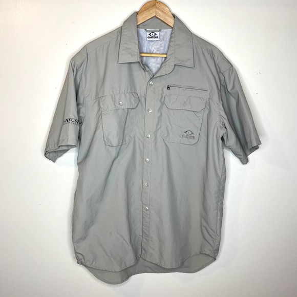 Gator Outfitters Gray Outdoorsman Fishing Shirt Short Sleeve Size L - Picture 1 of 7